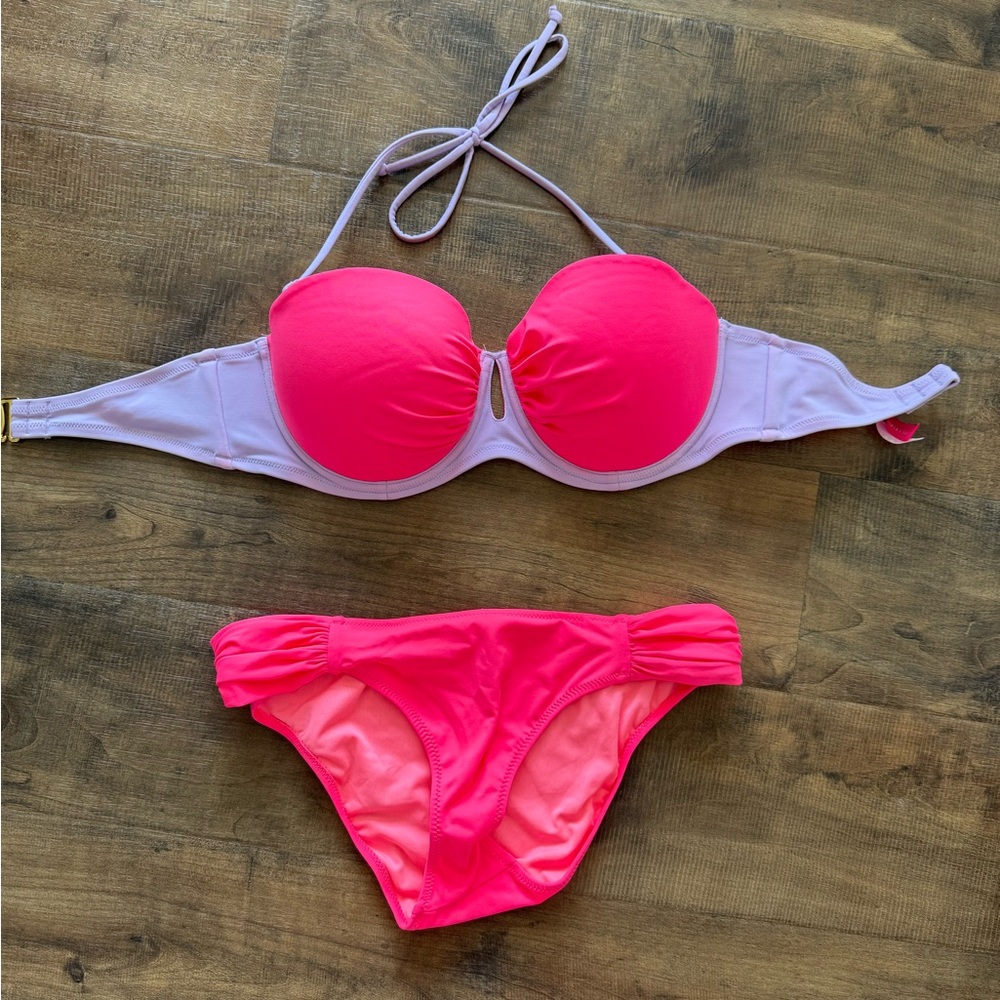 Victoria's Secret Neon Pink and Lavender Bikini